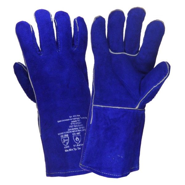 Краги спилковые "Сапфир" утепленные, особо прочные, 35 см