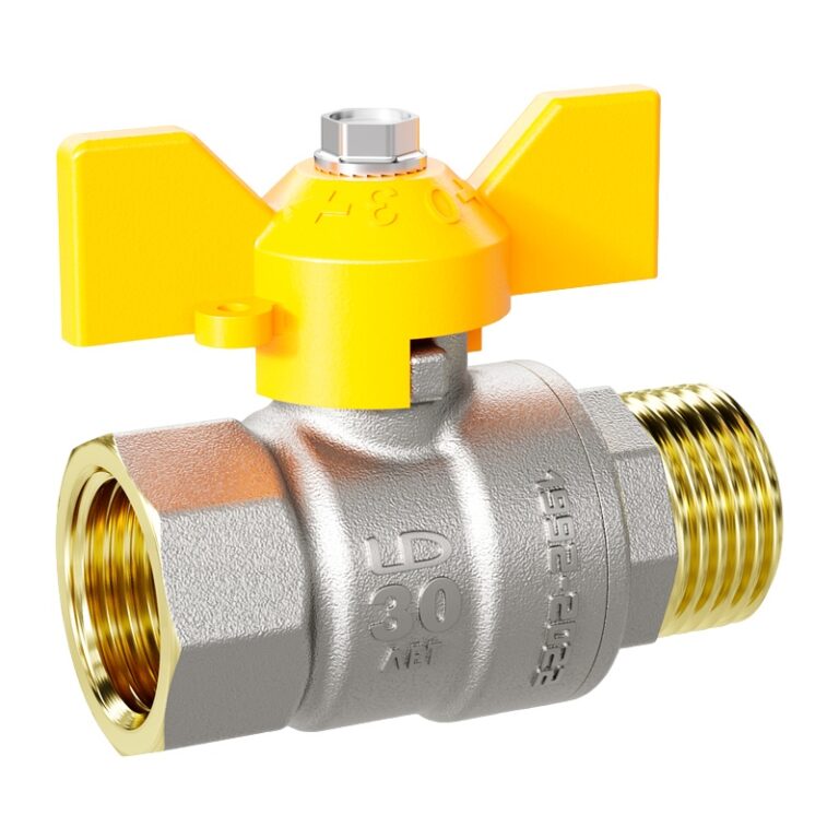Кран шаровый PN40, 1/2" В/Н, газовый, бабочка — изображение 2