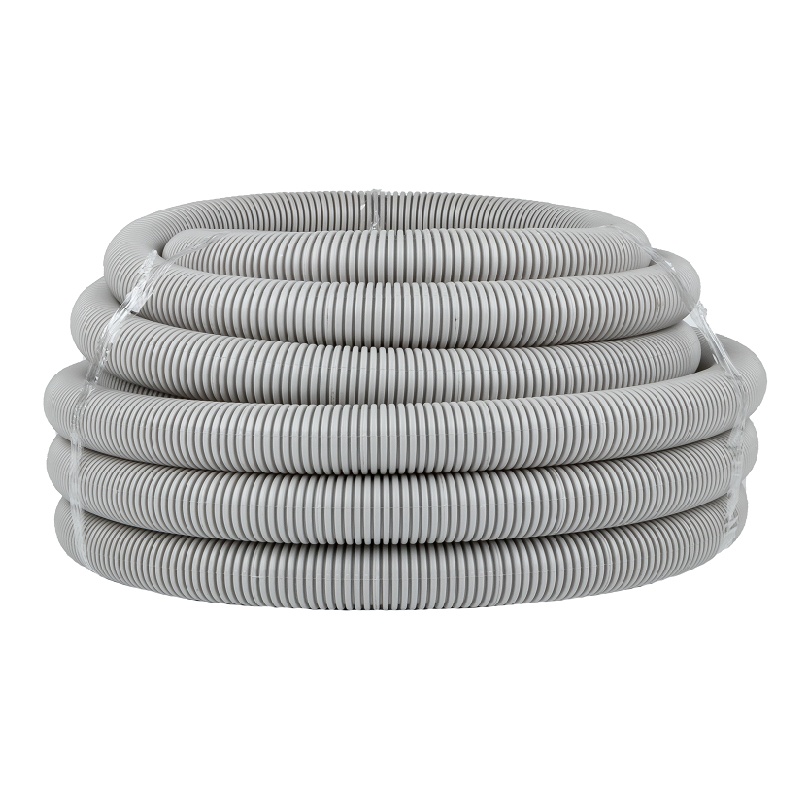 Труба гофрированная ПВХ легкая с зондом, d=40 мм, серая (25 п.м.) — изображение 2