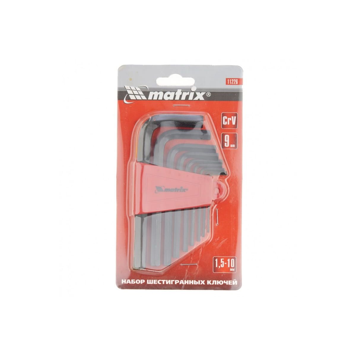 Набор ключи шестигранные короткие (1,5 - 10 мм) CrV 9 шт 11226 — изображение 6