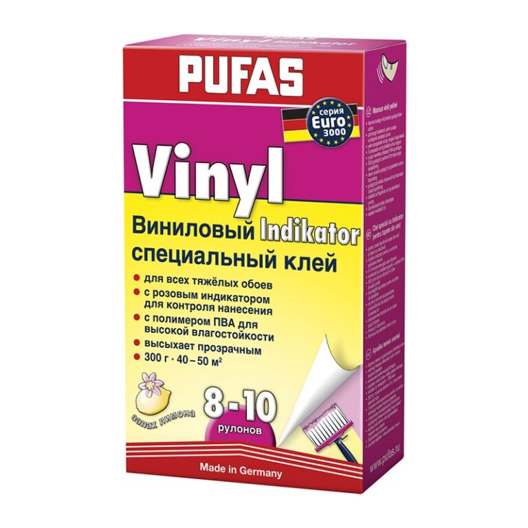 Клей для обоев Pufas Euro 3000 Indikator Spezial Vinyl (0,3 кг) — изображение 2