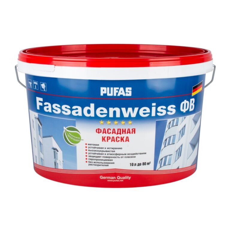 Краска фасадная Pufas Fassadenweiss основа A морозостойкая (10 л) — изображение 2