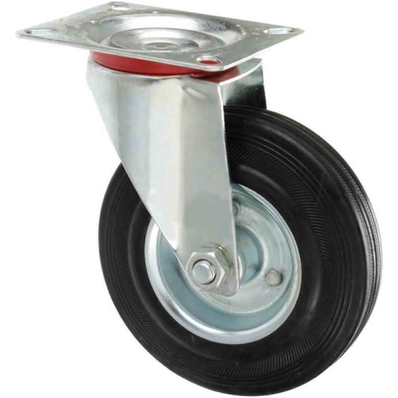 Колесо пром. повор. Д-160мм платф-крепл. литая резина без тормоза — изображение 3