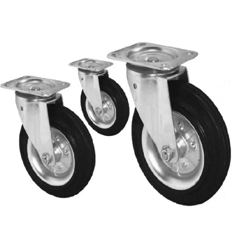 Колесо пром. повор. Д-160мм платф-крепл. литая резина без тормоза