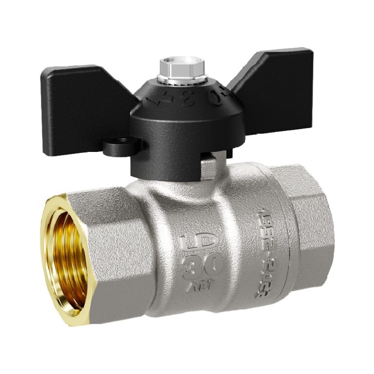 Кран шаровый PN40, 3/4" В/В, бабочка — изображение 2