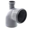 Отвод универсальный 110 с выходом 50/87*(фронт-вверх) из полипропилена