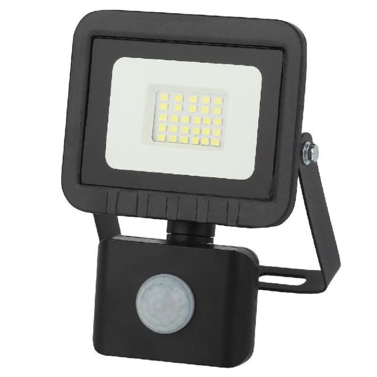 Прожектор светодиодный RSV-SFL-2-10W-6K-IP65SENS, с датчиком движения, 6500K, 10 W SMD, IP 65,цвет чёрный,слим