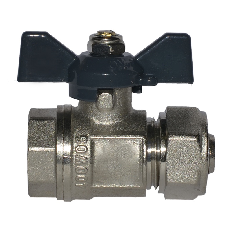 Кран шаровый для м/п труб 16х1/2" ВР, бабочка — изображение 2