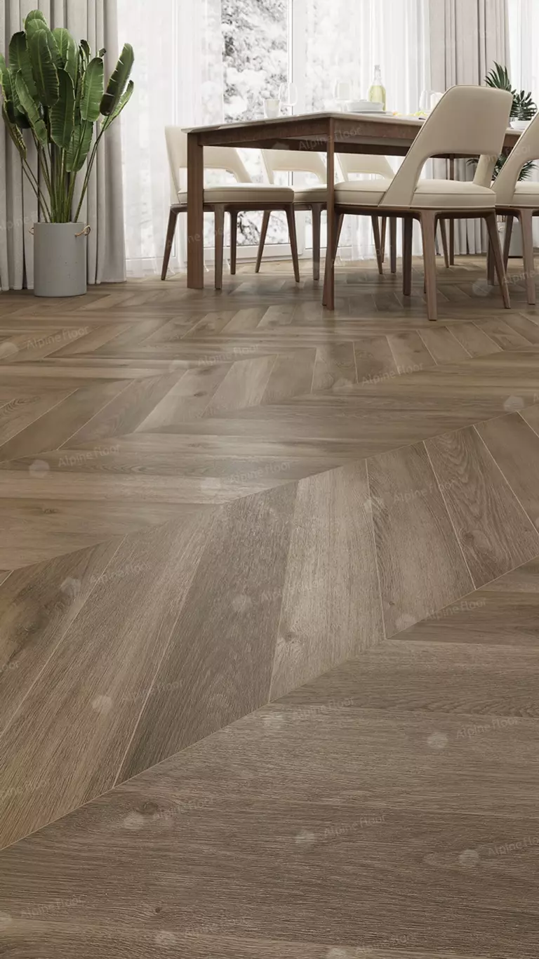 Виниловый ламинат Alphin Floor Chevron Alpine Дуб Насыщенный 5 мм (упак = 1,6764 м2) — изображение 3
