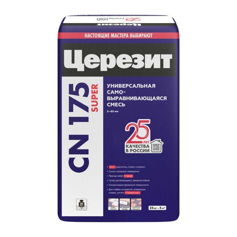 Смесь самовыравнивающаяся Церезит CN 175 универсальная 3-60 мм, 25 кг — изображение 2