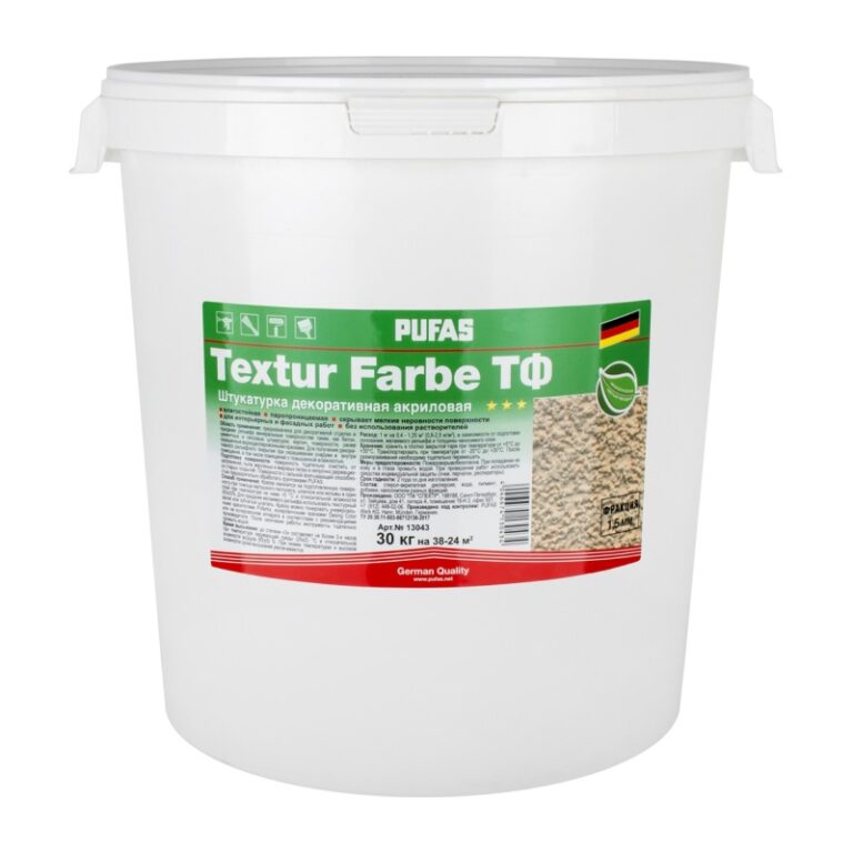 Штукатурка акриловая Pufas Textur Farbe ТФ камешковая 1,5 мм (30 кг) — изображение 2