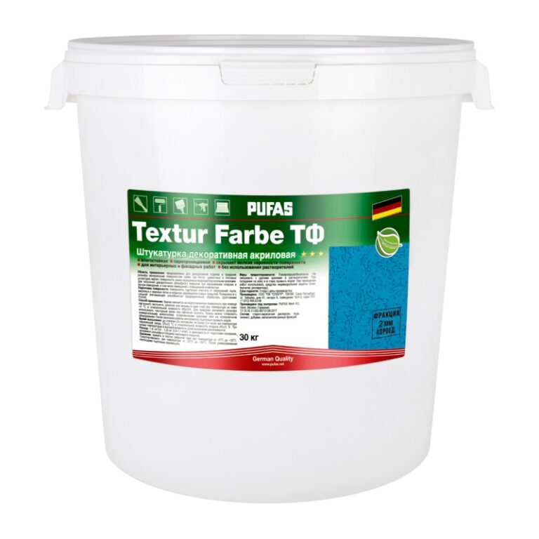 Штукатурка акриловая Pufas Textur Farbe ТФ короед, шуба 2 мм (30 кг) — изображение 2