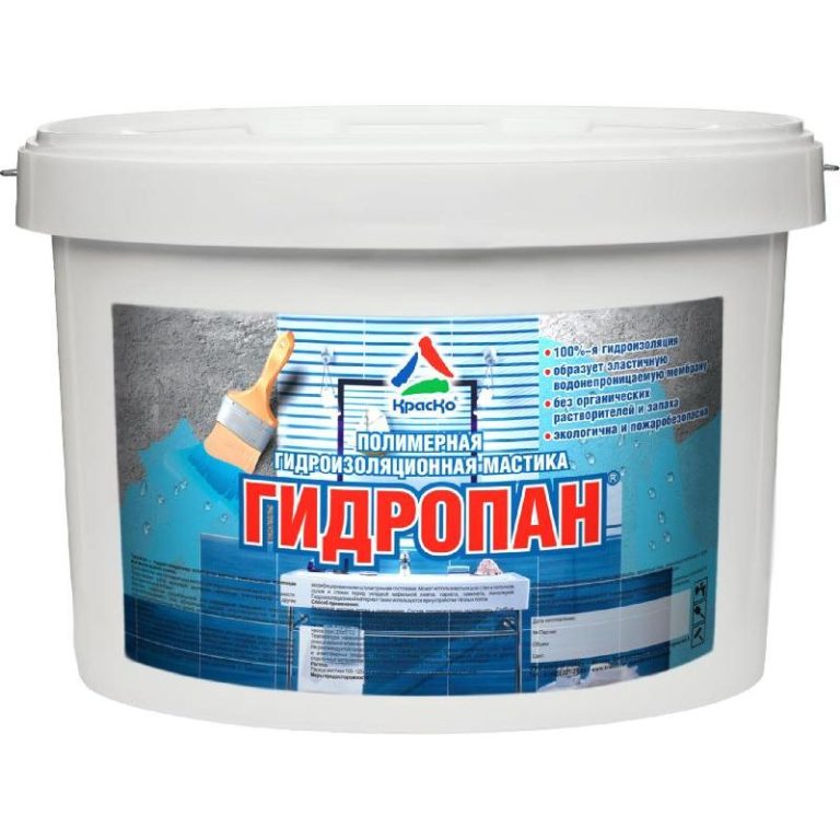 Гидропан — акриловая гидроизоляционная мастика (пластиковое ведро), 12 кг
