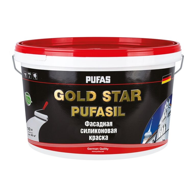 Краска фасадная Pufas Gold Star Pufasil основа А морозостойкая (10 л) — изображение 2