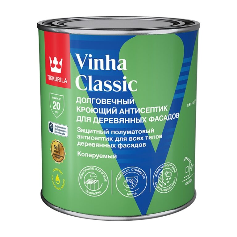 Антисептик кроющий Tikkurila Vinha Classic VC полуматовый (0,9 л) — изображение 2