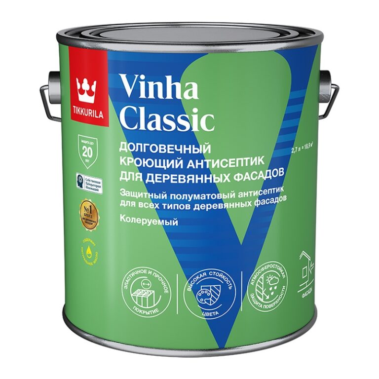 Антисептик кроющий Tikkurila Vinha Classic VVA полуматовый (2,7 л) — изображение 2