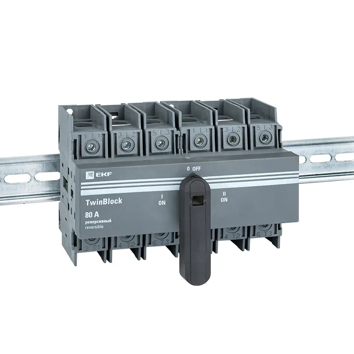 Рубильник 80A 3P реверсивный c рукояткой для прямой установки TwinBlock EKF — изображение 3