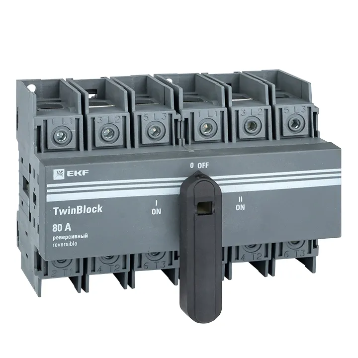 Рубильник 80A 3P реверсивный c рукояткой для прямой установки TwinBlock EKF — изображение 4