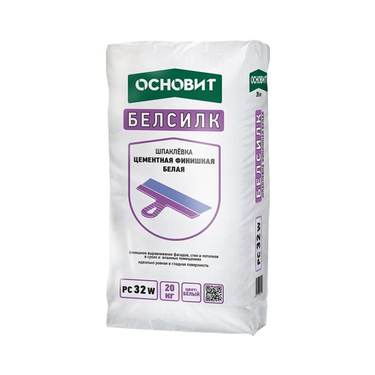 Шпаклевка цементная Основит Белсилк PC32 W (Т-32) финишн. белая, 20 кг — изображение 2