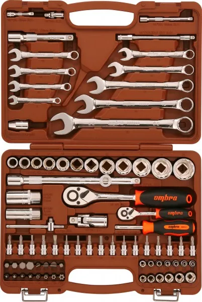 Набор инструмента универсальный 1/4", 1/2"DR с головками торцевыми 12-гранными, 82 предмета OMT82S12 062-55377