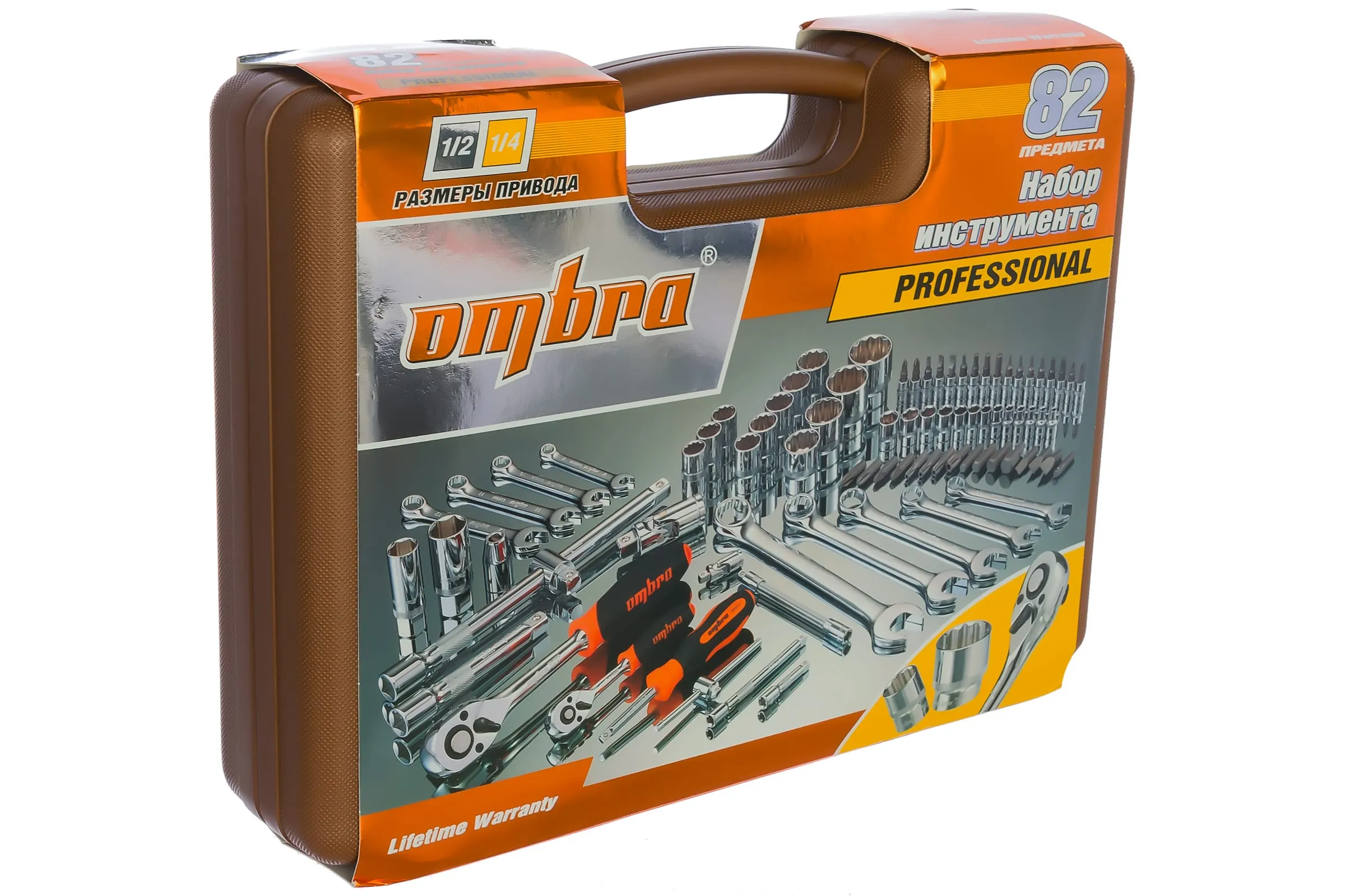 Набор инструмента универсальный 1/4", 1/2"DR с головками торцевыми 12-гранными, 82 предмета OMT82S12 062-55377 — изображение 8