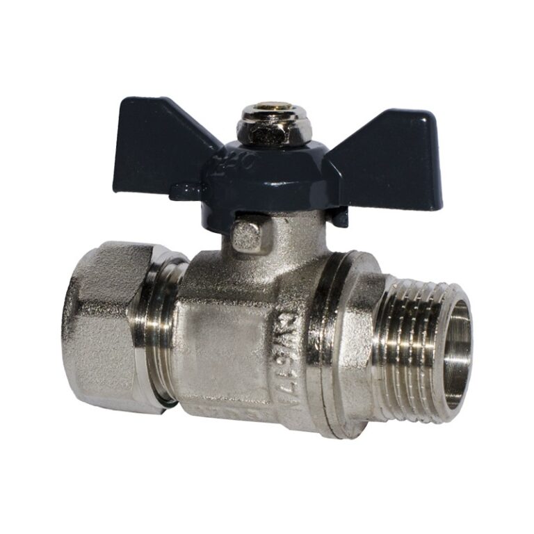 Кран шаровый для м/п труб 20х3/4" НР, бабочка — изображение 2