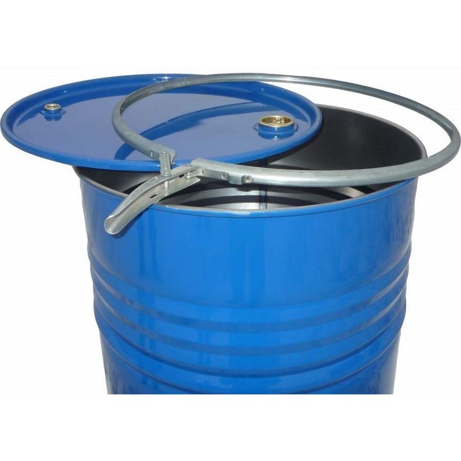 Бочка металлическая 216 литров Б/У (внутр.покрытие, крышка-хомут) — изображение 4