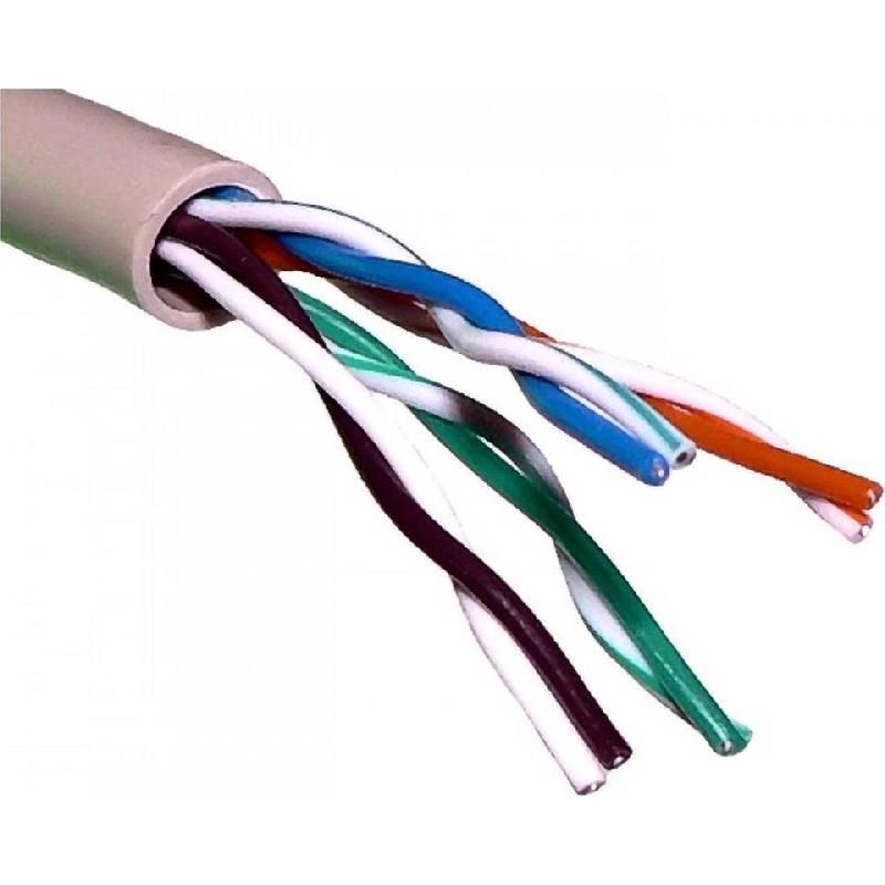 Кабель UUTP4-C5E-S24-IN-LSZH-GY-305 витая пара неэкранированная U/UTP категория 5e 4 пары (24 AWG) одножильный(solid) LSZH нг(С)-HF (-20град.C - +75град.C) сер. (уп.305м) Hyperline 42045