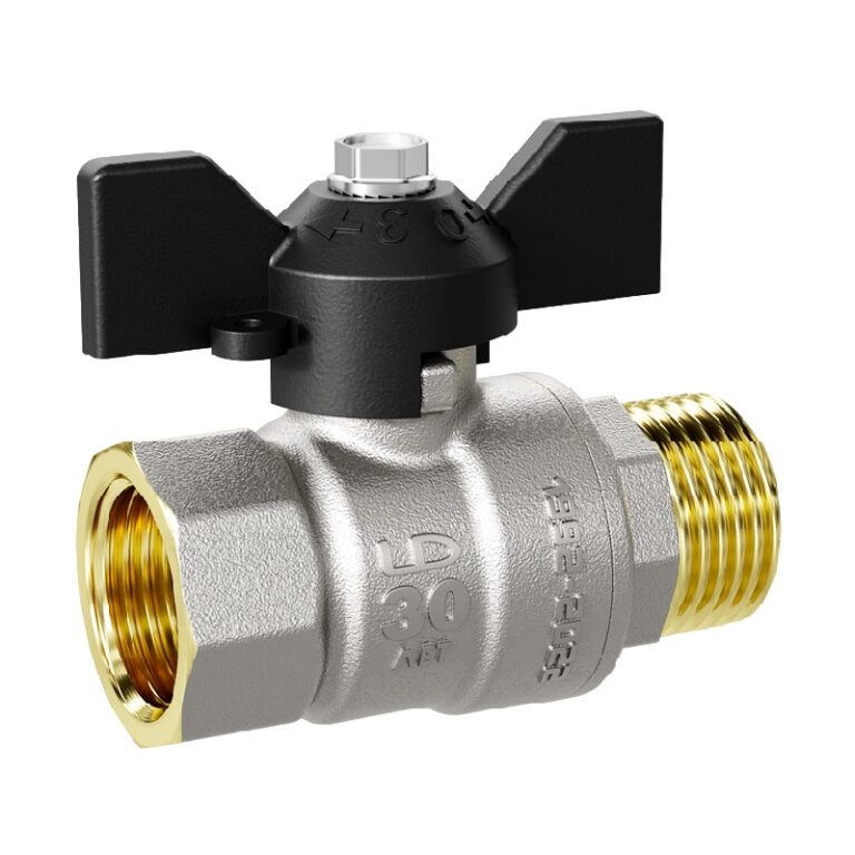 Кран шаровый PN40, 1/2" В/Н, бабочка — изображение 2