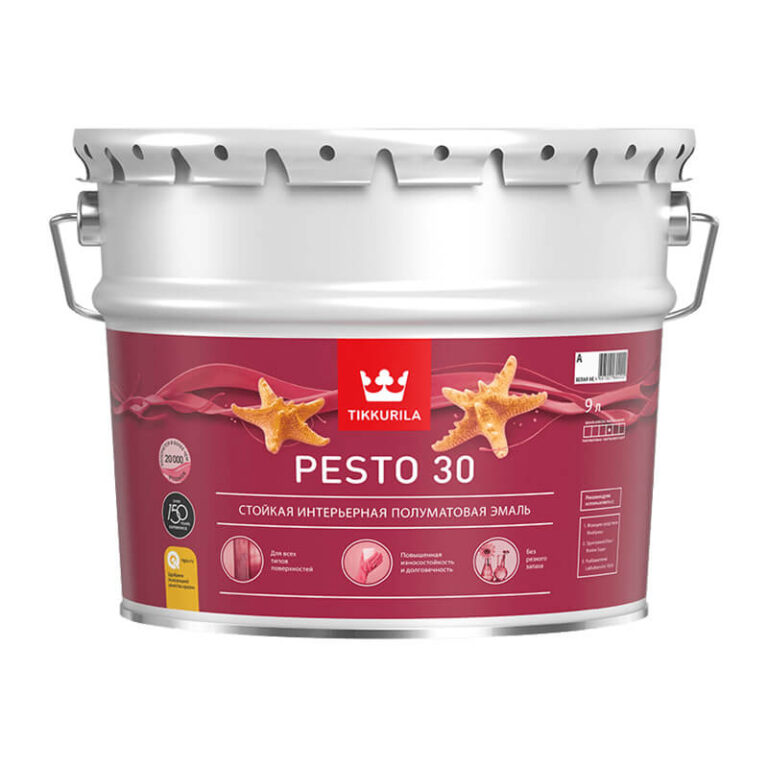 Краска алкидная Tikkurila Euro Pesto 30 A полуматовая (9 л) — изображение 2