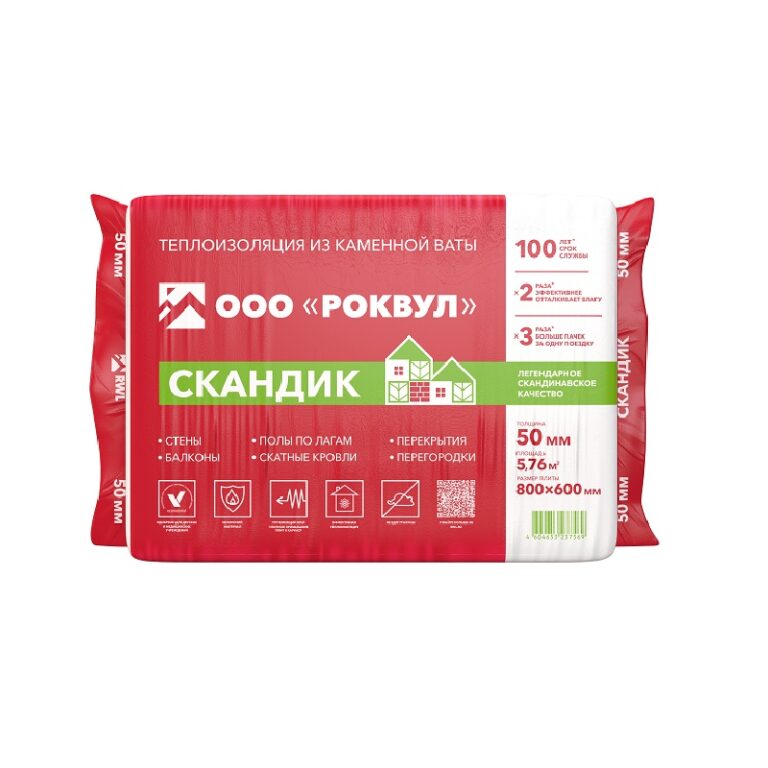 Утеплитель Rockwool Лайт Баттс Скандик 800х600х50 мм, 12 шт — изображение 3