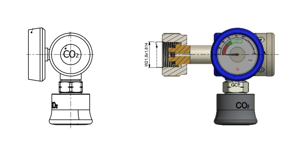 Регулятор давления баллонный MEDIREG CO2 W21.8