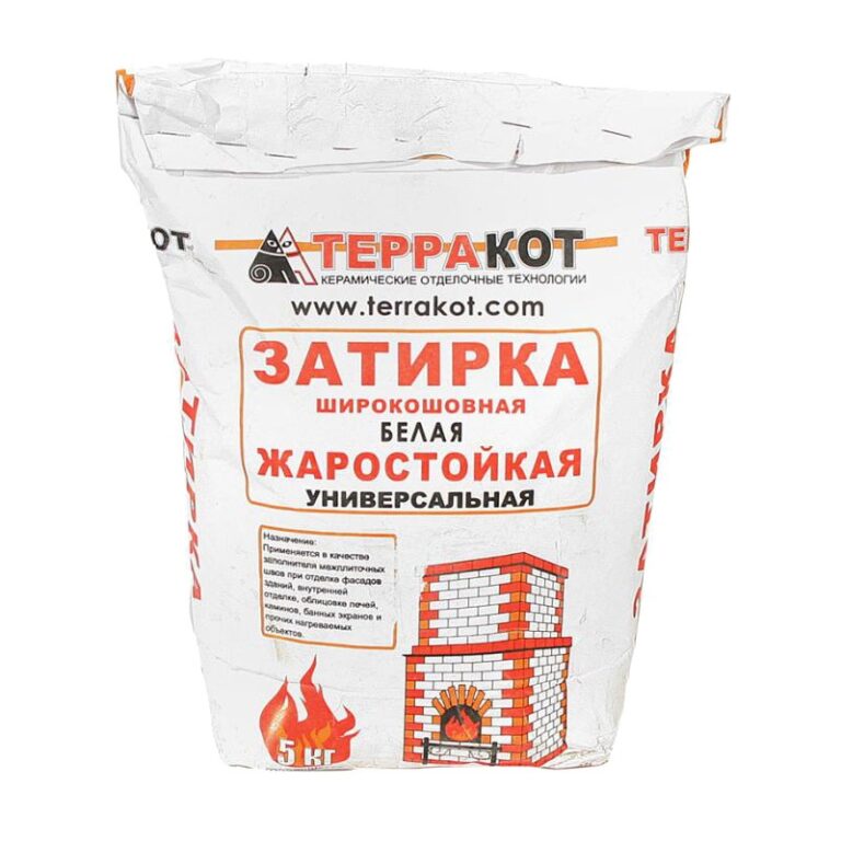 Затирка жаростойкая Терракот широкошовная, белая, 5 кг — изображение 2