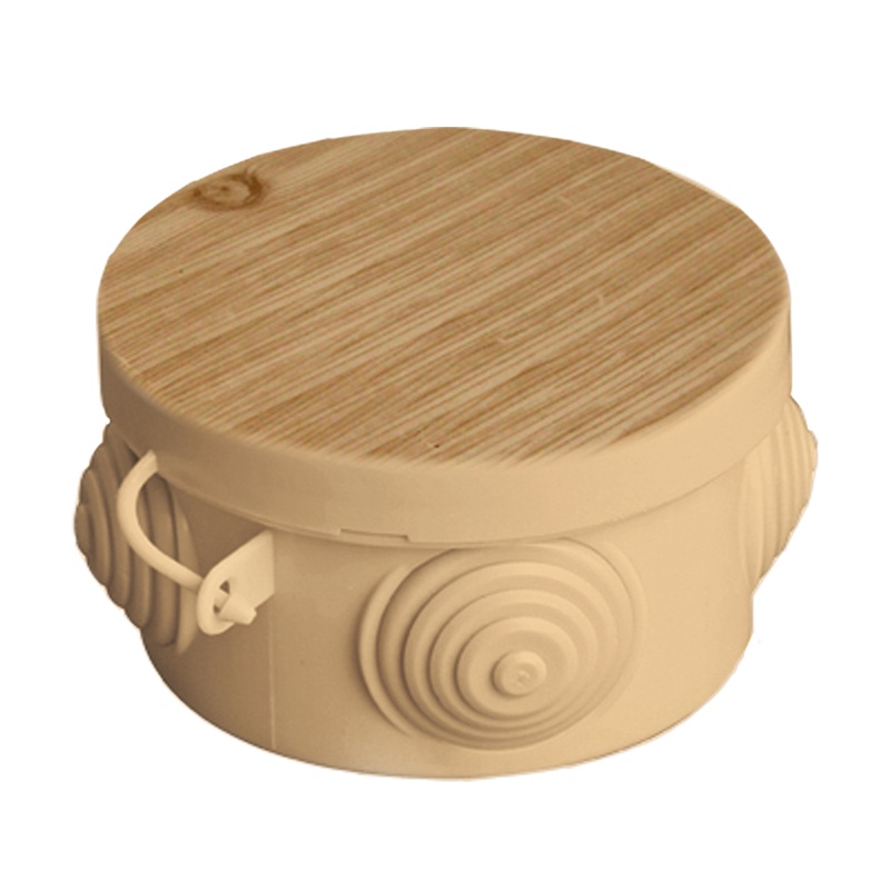 Коробка разветвительная о/у d=65мм h=40мм, 4 ввода, светлое дерево IP54 — изображение 2