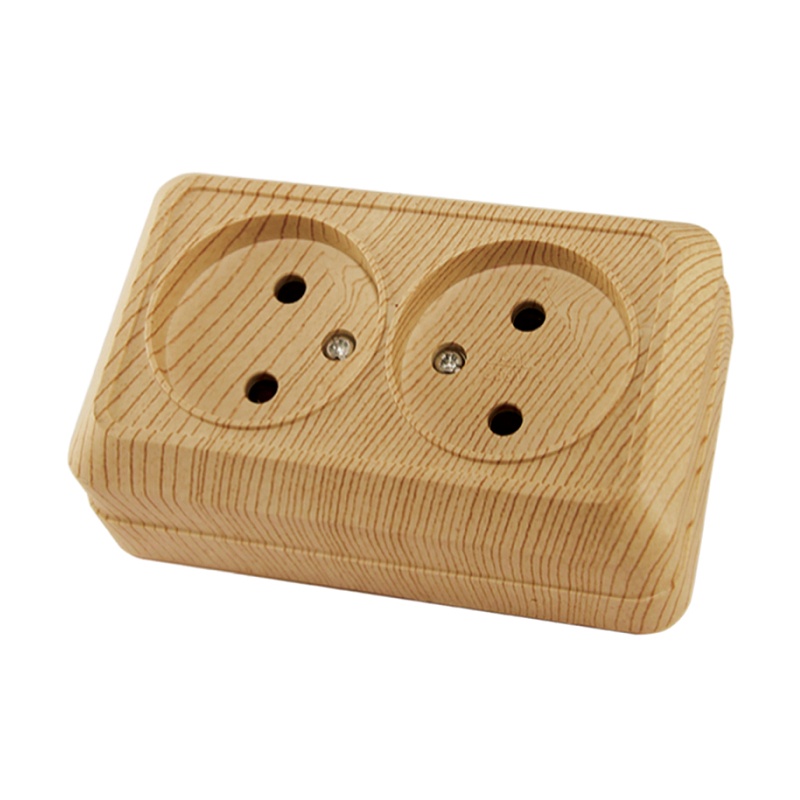 Розетка о/у Ладога SQ1801-0051, 2 гнезда, б/з, светлое дерево — изображение 2