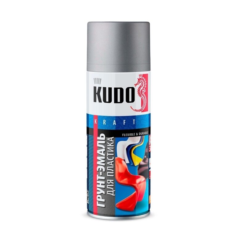 Грунт-эмаль аэрозольная для пластика Kudo KU-6001 серая (0,52 л) — изображение 2