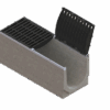Лоток водоотводной BetoMax DN300 бетонный уклоном h265-h580 с оцинкованной насадкой с открывающейся решеткой чугунной щелевой ВЧЩЗ5 кл.Е (к-т)
