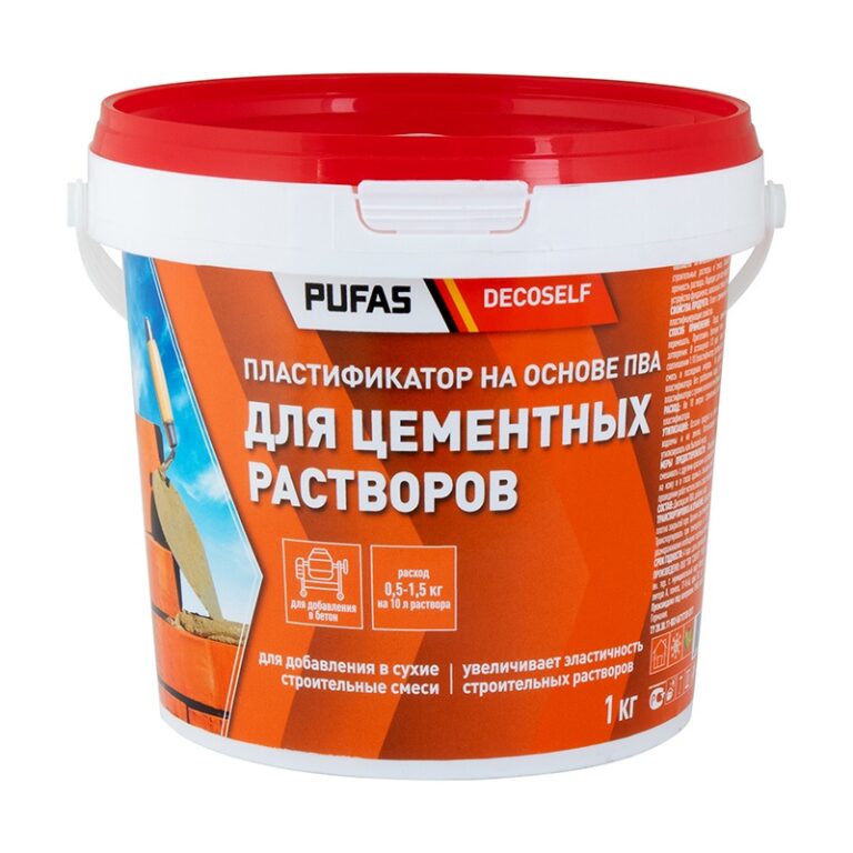 Клей ПВА Pufas Decoself cтроительный пластификатор (1 кг) — изображение 2