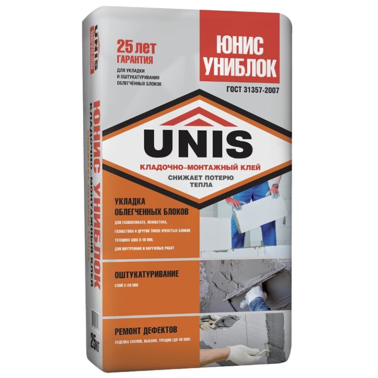 Клей кладочно-монтажный Unis Униблок, 25 кг — изображение 2