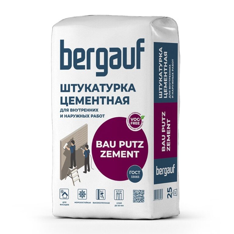 Штукатурка цементная фасадная Bergauf Bau Putz Zement, 25 кг — изображение 2
