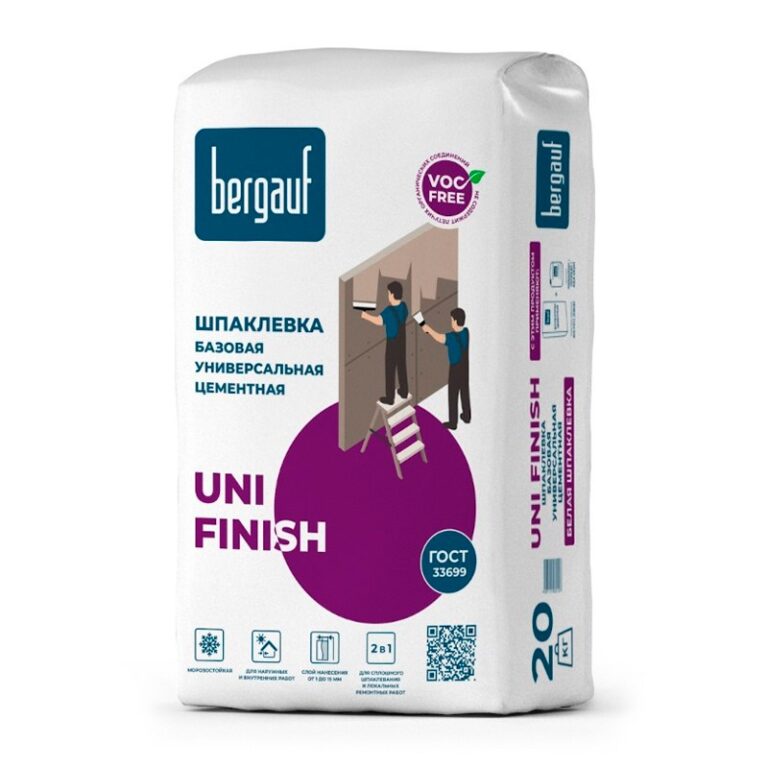 Шпаклевка цементная Bergauf Uni Finish базовая белая, 20 кг — изображение 2
