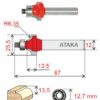 Фреза Атака 592255 кромочная калевочная D25.5/ф12/H13.5