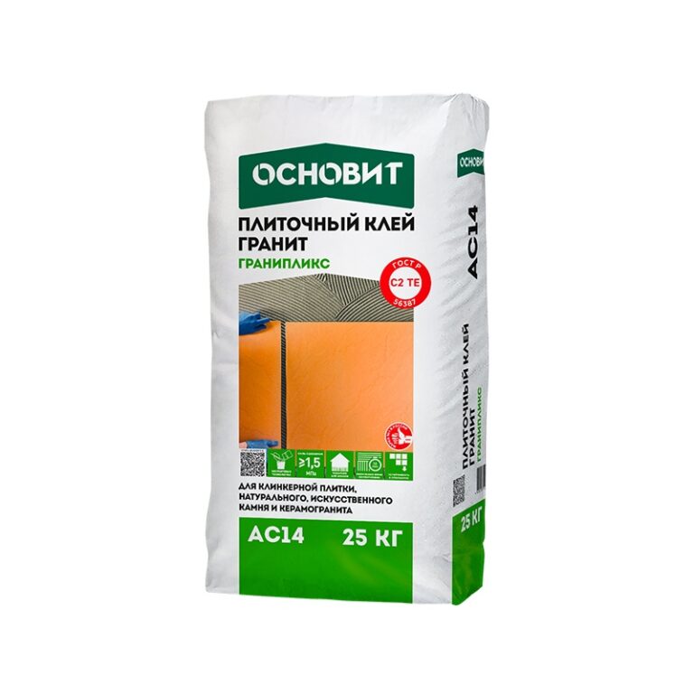 Клей для плитки цементный С2 ТЕ Основит Гранипликс AC14 (Т-14) (25 кг) — изображение 2