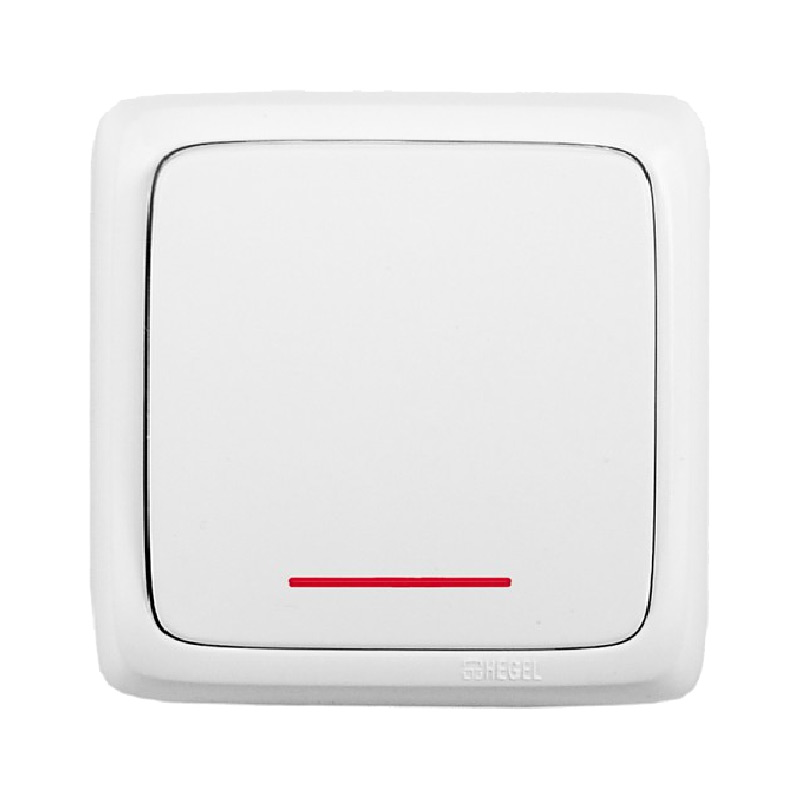 Выключатель о/у Alfa ВА10-114, 1 клавиша, с/инд, белый — изображение 2