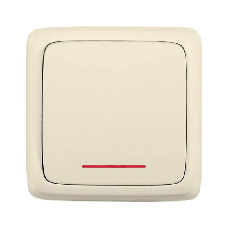 Выключатель о/у Alfa ВА10-114-01, 1 клавиша, с/инд, слоновая кость — изображение 2