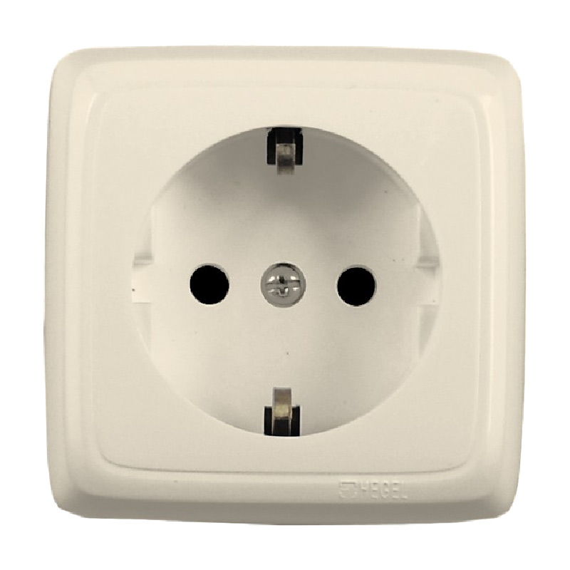 Розетка о/у Alfa РА16-113-01, 1 гнездо, с/з, слоновая кость — изображение 2