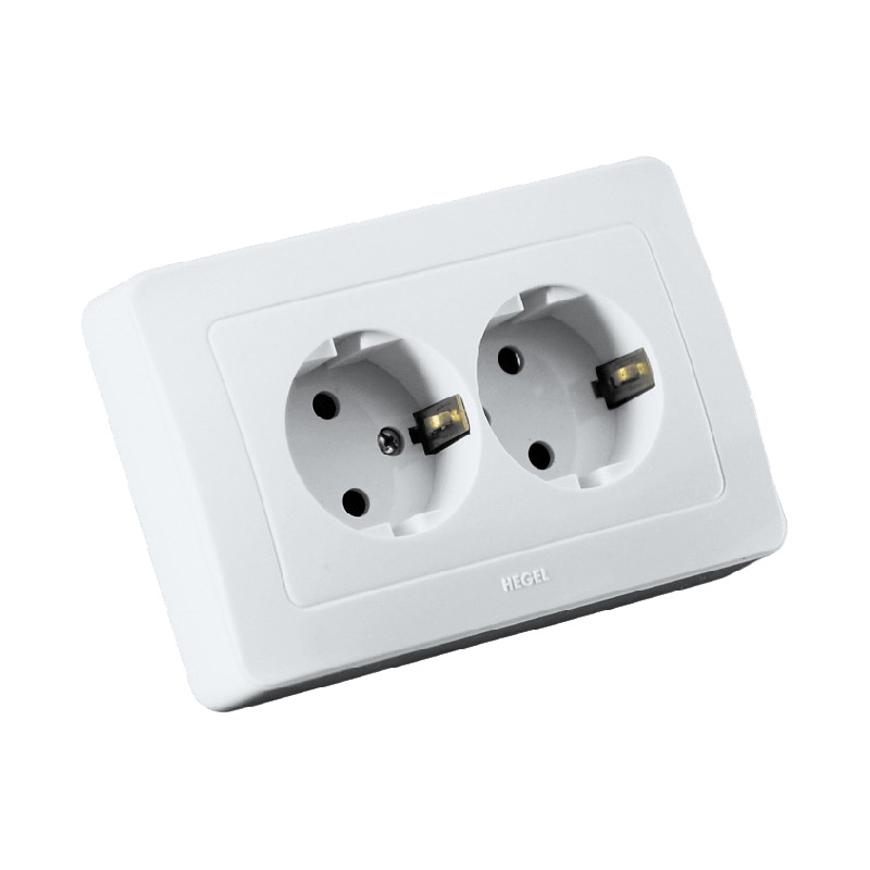 Розетка с/у Master РС16-351, 2 гнезда, с/з, белая — изображение 2