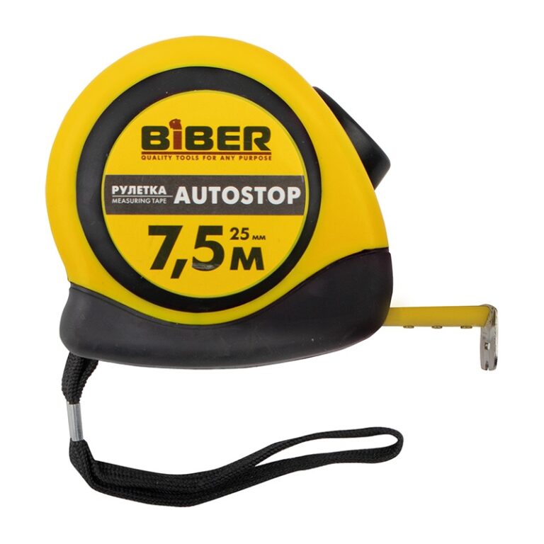 Рулетка Biber 40074 Autostop 7,5 м/25 мм — изображение 2
