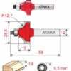 Фреза Атака 602381 кромочная калевочная D38.1/ф12/H19