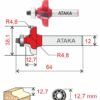 Фреза Атака 422318 кромочная калевочная D31.8/ф12/H12.7